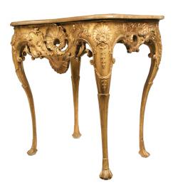 Irish eighteenth-century carved giltwood console table, circa 1730 (8,000-12,000).