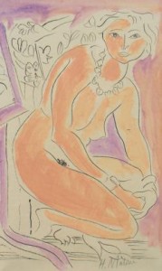 Henri Matisse, 1869-1954, Life study of kneeling woman sold for 52,000 at Sheppards.