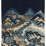 A Chinese hand knotted pictorial wool run from Paotou c1890-1900 is estimated at 400-600.