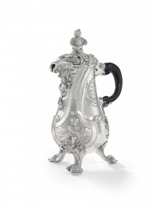 A GEORGE II SILVER COFFEE-POT, MARK OF PAUL DE LAMERIE, 1738 (£3.5-4.5 million) © Christie’s Images Limited 2013. (Click on image to enlarge).