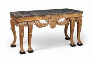 The early 19th century Irish giltwood side table made £23,750.