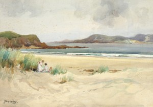 The Strand, Marble Hill, Co. Donegal by Frank McKelvey RHA RUA (1895-1974) - 2,500-3,500.