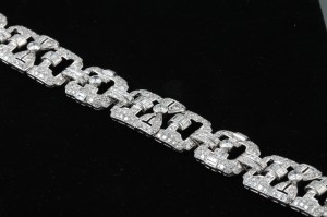 An Art Deco diamond bracelet (16,000-17,000).