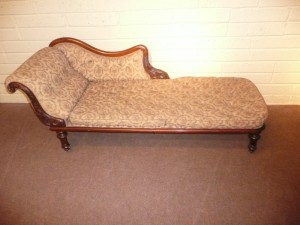 A carved walnut campaign chaise-longue by Ross and Co. Ellis Quay, Dublin. (1,000-1,500).