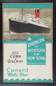 An original Cunard poster estimated at 600-800.