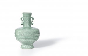 A celadon glazed  longevity Ruyi handled vase, Qianlong US $1.3-1.5 million.