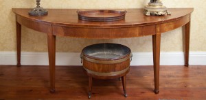 A George III mahogany and satinwood Irish 18th century hall table (7,000-10,000)satinwood Irish 18th century hall table (7,000-10,000).
