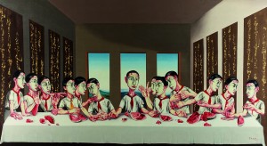The Last Supper (2001) by Zeng Fanzhi.  (Click on image to enlarge).