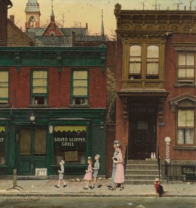 Walking to Church signed Norman Rockwell (lower left) oil on canvas Painted in 1953.