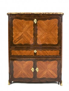 A Louis XV ormolu mounted tulipwood, kingwood and satine parquetry secretaire by Charles Chevallier Maitre CWC 1732 (3,000-5,000)