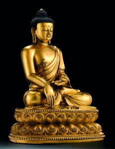 The massive Ming figure of a seated Shakyamuni Buddha (click to enlarge).