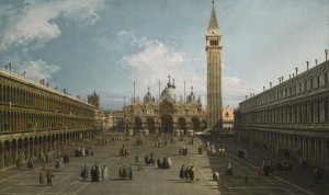 Giovanni Antonio Canal, called Canaletto Venice 1697 – 1768  Venice, a view of the Piazza San Marco looking East towards the Basilica and the Campanile