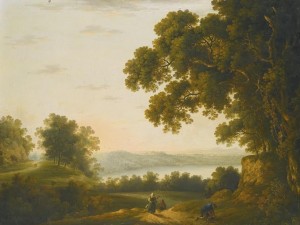 Solomon Delane (1727-1812) - View of Lake Nemi, Italy.