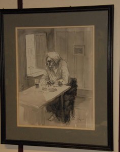 Pen & Ink drawing "Kathy" (Barry) signed William Harrington '82 (800-1,200)
