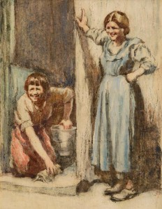 William Conor (1881-1968) - Local Banter on a Sunny Morning sold for 11,000.