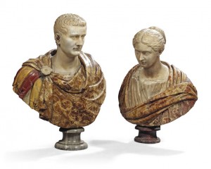 A pair of Roman 17th century carved marble busts (£100,000-150,000) © Christie’s Images Limited 2013