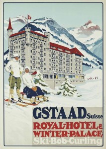Anonymous GSTAAD, ROYAL-HOTEL & WINTER-PALACE  lithograph in colours, 1913, printed by Marsens & Boivin, Lausanne (£15,000-20,000)