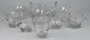 Five Waterford Glass custard cups and five similar (£100-150).