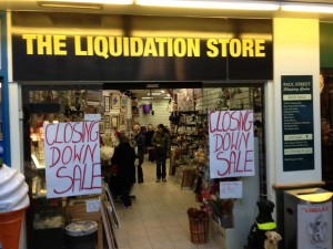 CLOSING DOWN - The Liqudation Store at Paul St. shopping centre, Cork, January 17, 2014.