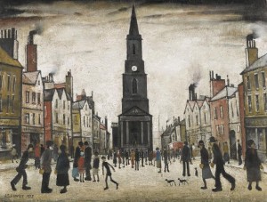 LAURENCE STEPHEN LOWRY, R.A A MARKET PLACE, BERWICK-UPON-TWEED signed and dated 1935. (£600,000-800,000).