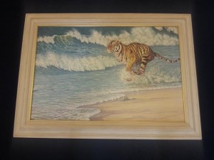 Bengal Tiger, Splash by Joan Sharrock.