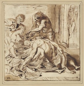 Sir Peter Paul Rubens (Siegen 1577-1640 Antwerp)  Samson and Delilah (recto); Figure studies, probably of soldiers (verso)  (£1.5-2.5 million). Courtesy Christie's Images Ltd., 2014.