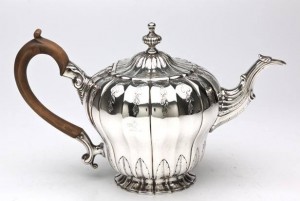 An inverted Cork Pear Shaped teapot by Stephen Walshe 1750.