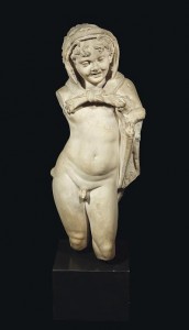 A ROMAN MARBLE STATUE OF THE YOUNG HERCULES CIRCA 2ND CENTURY A.D. three and a half inches high (£100,000-150,000).  Courtesy Christie's Images Ltd.,2014.
