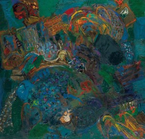 Shafic Abboud (Lebanese, 1926-2004)  Nuits V ($80,000-120,000).  Courtesy Christie's Images Ltd., 2014.