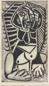 Pablo Picasso (1881-1973) Torse de Femme (L'Egyptienne) aquatint, 1953 (£80,000-120,000).  Courtesy Christie's Images Ltd., 2014.