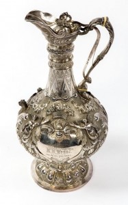A Victorian Irish silver claret jug by West and Son, 1886 (1,500-2,500)