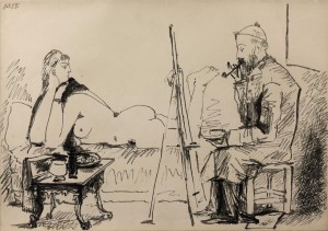 Picasso 1955 - Le Peintre et Son Modele -copywright, Succession Picasso 2014