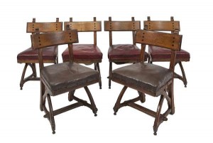 A SET OF SIX GOTHIC REVIVAL OAK DINING CHAIRS, AFTER EDWARD WELBY PUGIN (1834 - 1875), 19th Century (2,000-3,000) 