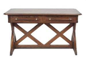 A GOTHIC REVIVAL OAK DESK AFTER EDWARD WELBY PUGIN (1834 - 1875), 19th Century (800-1,200)