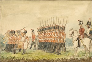  Drawing of County of Dublin Militia reviewed by their Colonel Lord Meath  c1870 (300-500).
