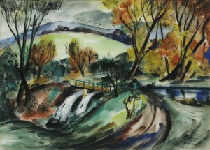 Norah McGuinness - The Mountain Stream - watercolour (5,000-7,000).