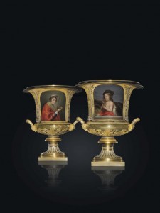 A PAIR OF RARE AND LARGE TWO-HANDLED PORCELAIN VASES By the Imperial Porcelain Factory, St Petersburg, Period of Nicholas I, 1840 (£250,000-350,000)