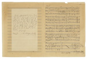 The lost Mendelssohn song and accompanying letter.  Courtesy Christie's Images Ltd., 2014.