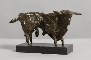 John Behan RHA (b.1938) Bull  bronze on marble base (6.3kg) signed with initials & dated 1973 & numbered 1/6 (1,500-2,000)