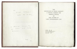 The copy inscribed by Oscar Wilde.