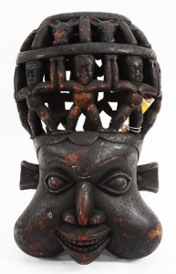 A Royal Society of Princes court mask from the Bangwa Kingdom, Cameroon.