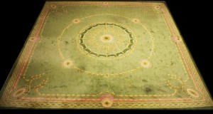 A lime green Donegal hand knotted carpet sold for 2,600.