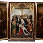 The 15th century portable altarpiece of the Flemish Primitive School (80,000-120,000).