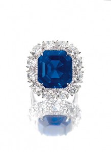 The Imperial Kashmir A 17.16-Carat Step-Cut Kashmir Sapphire And Diamond Ring (US$2.8 – 3.6 million)