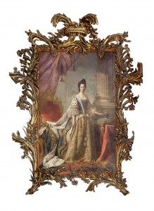 Studio of Allan Ramsay - full length portrait of Queen Charlotte.