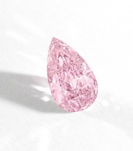The 8.41-Carat Pear-shape Internally Flawless (IF) Fancy Vivid Purple-Pink Diamond.