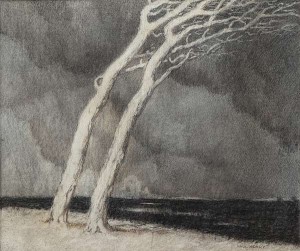 Paul Henry (1876-1958) The Storm c.1898-9 Charcoal on paper (8,000-12,000).