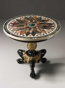 A William IV Ormolu Mounted Cast-Iron Italian Specimen Marble Top Center Table, The Marble Top by Giacomo Rafaelli Dated 1831 ($120,000-180,000).