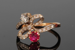 A ruby and diamond dress ring (1,800-2,000)