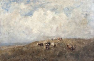 Nathaniel Hone RHA (1831-1917) Driving Cattle Home through the Bend (21,000).